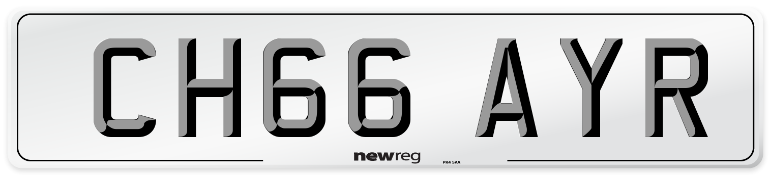 CH66 AYR Number Plate from New Reg
